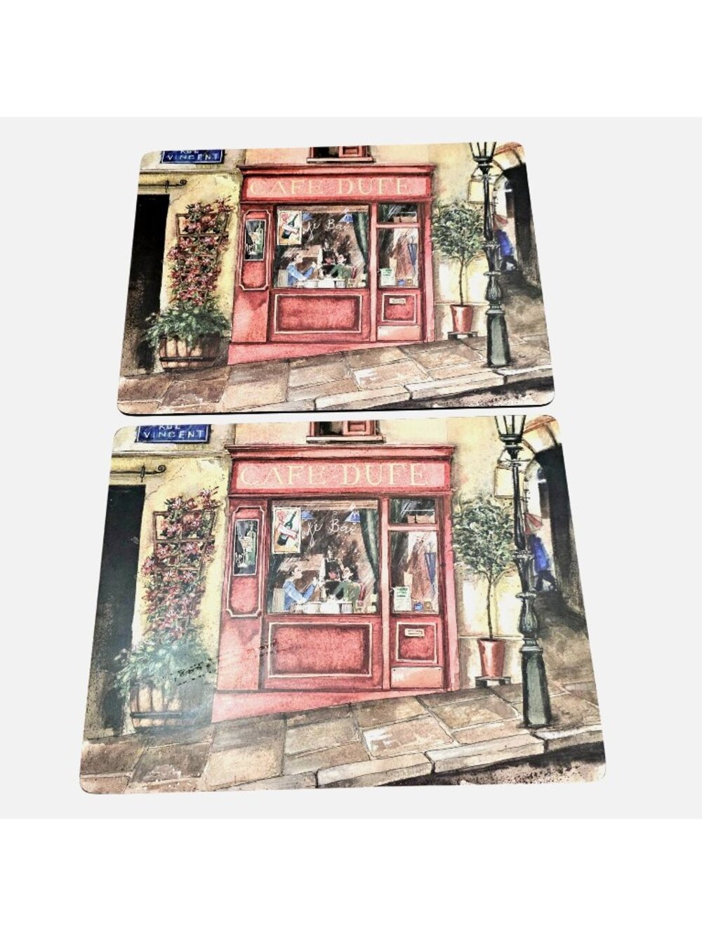 Vintage Pimpernel Cafe de Paris Cork-Backed Placemats Set of 2, 16" X 12"